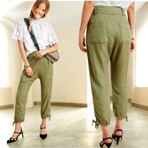 Anthropologie Green Cargo Harem Ankle Pants Size 4
